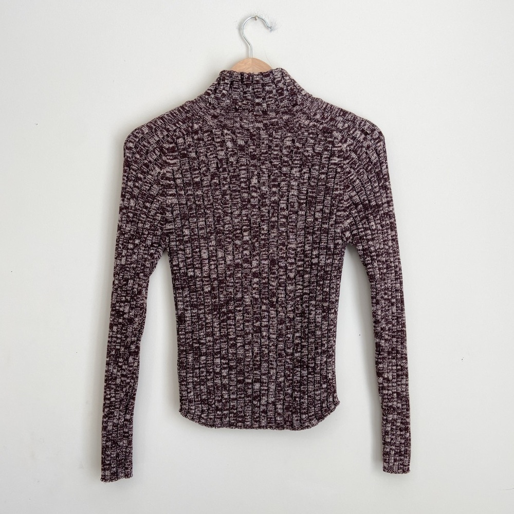 Energie Women's Brown Marled Ribbed Turtleneck Sweater - Picture 5 of 5
